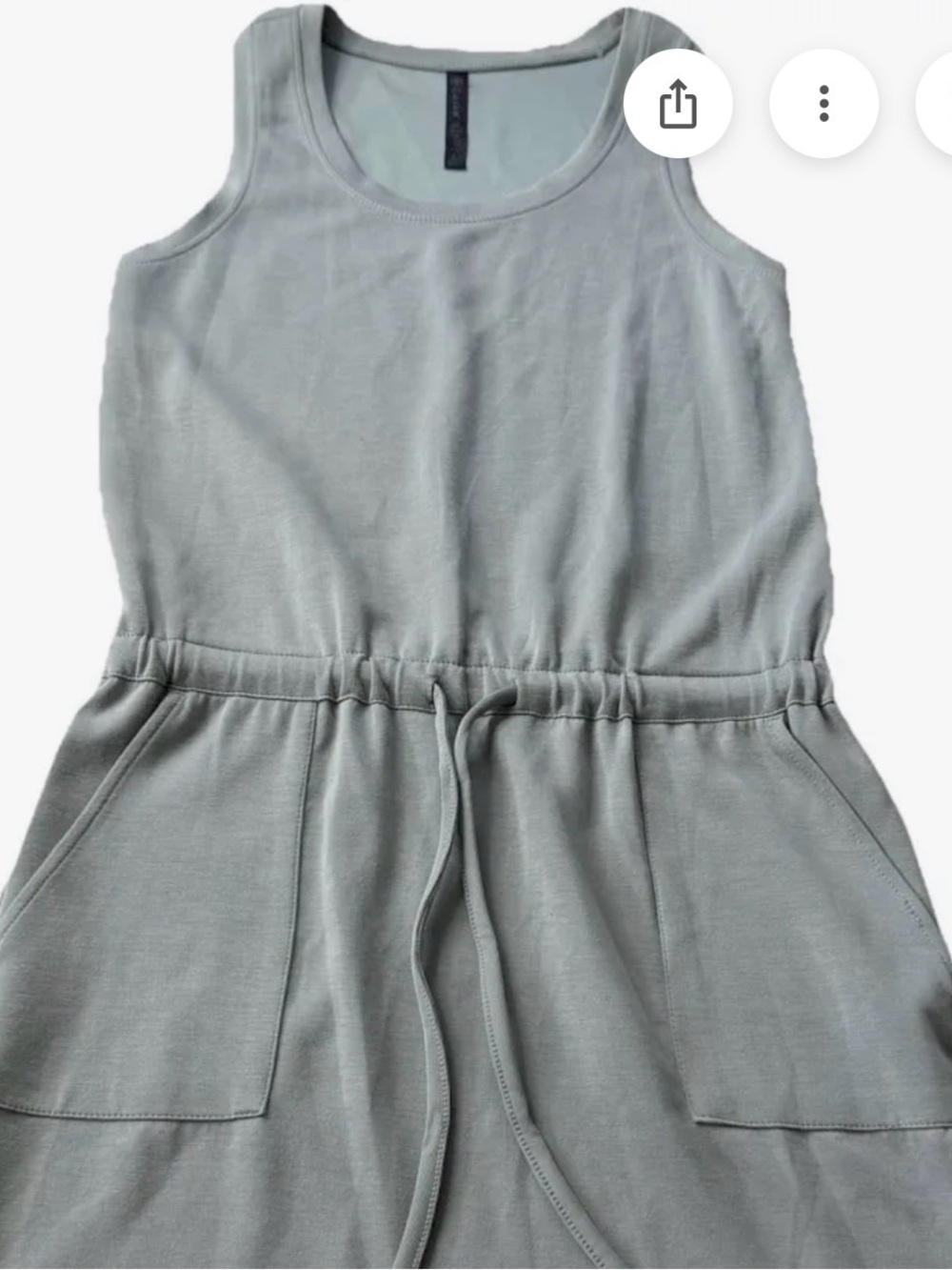 GAIAM Light Gray Sleeveless Midi Dress with Drawstring